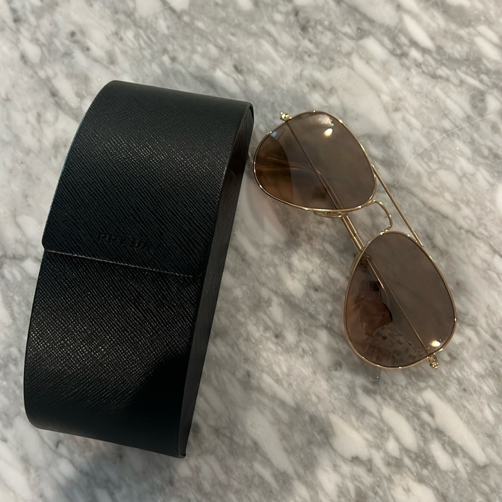 Small Dusty Rose Pre Loved Ray Ban Aviators - I’ll send it with this Prada case